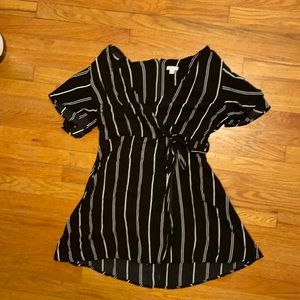 Striped Black and White Mini Dress